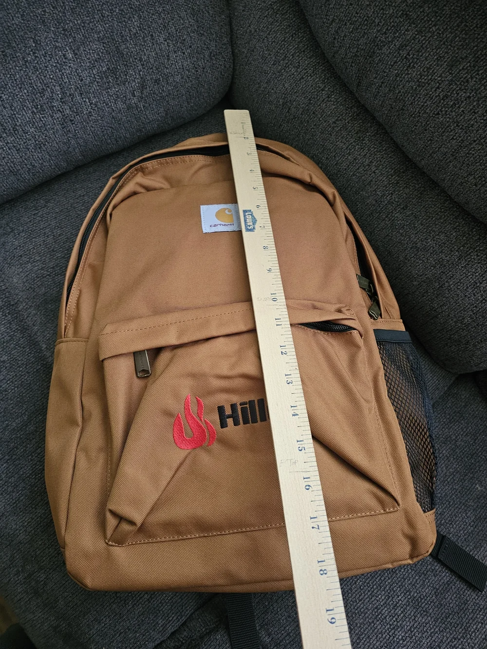 Carhartt Brown Canvas Backpack with Hiller Logo